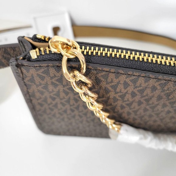 New - MICHAEL KORS Belt Bag with Pull Chain Chocolate Size M - Picture 5 of 16